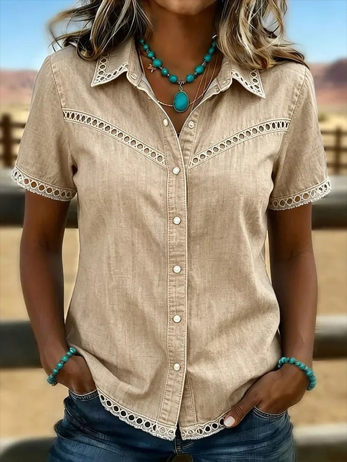 Women's Boho Style Button Shirt